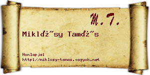 Miklósy Tamás névjegykártya