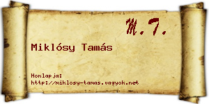 Miklósy Tamás névjegykártya
